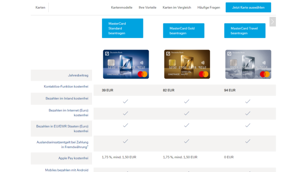 Deutsche Bank Mastercard Gold